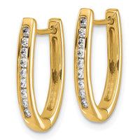 Load image into Gallery viewer, 14k Diamond Oval Hinged Hoop Earrings
