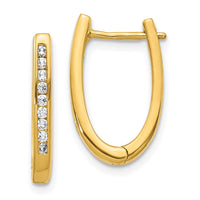 Load image into Gallery viewer, 14k Diamond Oval Hinged Hoop Earrings
