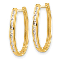 Load image into Gallery viewer, 14k Diamond Oval Hinged Hoop Earrings
