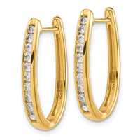 Load image into Gallery viewer, 14k Diamond Oval Hinged Hoop Earrings
