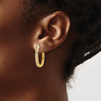 Load image into Gallery viewer, 14k Diamond Oval Hinged Hoop Earrings
