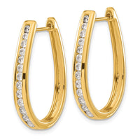 Load image into Gallery viewer, 14k Diamond Oval Hinged Hoop Earrings
