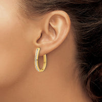 Load image into Gallery viewer, 14k Diamond Oval Hinged Hoop Earrings
