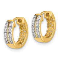 Load image into Gallery viewer, 14k Diamond Hinged Round Hoop Earrings
