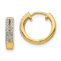 Load image into Gallery viewer, 14k Diamond Hinged Round Hoop Earrings
