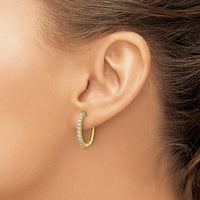 Load image into Gallery viewer, 14k Diamond Hinged Hoop Earrings
