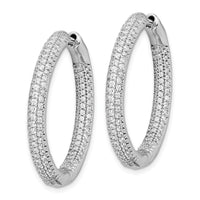 Load image into Gallery viewer, 14k White Gold 1 1/2Ctw Hinged Hoop Diamond Earrings

