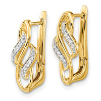 Load image into Gallery viewer, 14k Diamond Hinged Hoop Earrings
