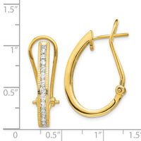 Load image into Gallery viewer, 14k Gold Diamond Omega Back Hoop Earrings
