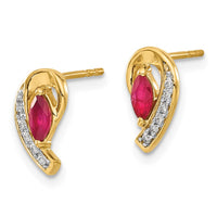 Load image into Gallery viewer, 14k Diamond and Ruby Earrings

