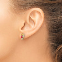 Load image into Gallery viewer, 14k Diamond and Ruby Earrings
