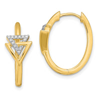 Load image into Gallery viewer, 14k Polished Double Triangle Hinged Hoop Earrings
