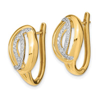 Load image into Gallery viewer, 14k Polished Diamond Oval Hinged Hoop Earrings
