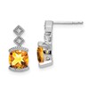 14k White Gold Citrine and Diamond Earrings