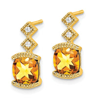 Load image into Gallery viewer, 14k Citrine and Diamond Earrings
