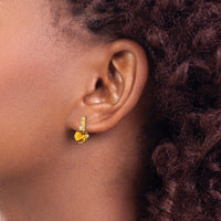 Load image into Gallery viewer, 10k Cushion Citrine and Diamond Earrings
