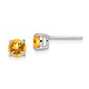 14k White Gold Round Citrine Earrings