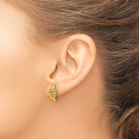 Load image into Gallery viewer, 14k Citrine and Diamond Leaf Earrings
