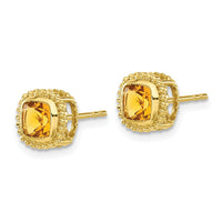 Load image into Gallery viewer, 14k Cushion Citrine Earrings
