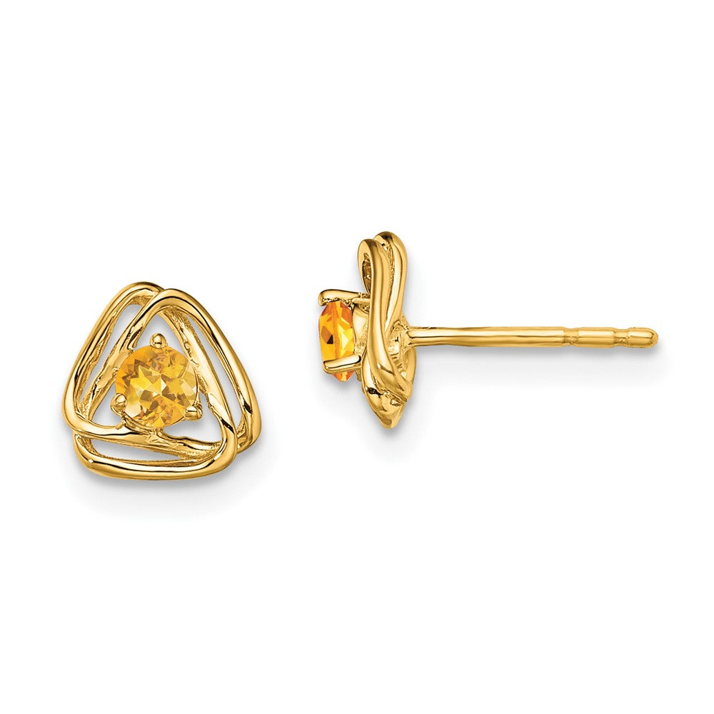 14k Citrine Post Earrings