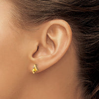 Load image into Gallery viewer, 10k Yellow Gold Cushion Citrine and Diamond Earrings
