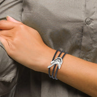 Load image into Gallery viewer, Edward Mirell Titanium Black Ti Sterling Silver Spinel Cable Flexible Cuff
