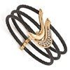 Edward Mirell Black Ti & Bronze White Sapphire Cable Flex Cuff Bangle