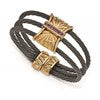 Edward Mirell Titanium & Bronze Amethyst Cable Cuff Bangle