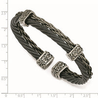 Load image into Gallery viewer, Edward Mirell Titanium Black Memory Cable &amp; Black Titanium Cuff Bracelet
