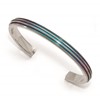 Edward Mirell Titanium Triple Groove Multi-color Anodized Cuff Bracelet