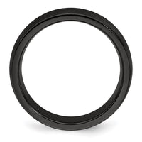 Load image into Gallery viewer, Edward Mirell Titanium Black Ti Domed Textured Lines 6mm Band
