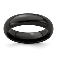 Load image into Gallery viewer, Edward Mirell Titanium Black Ti Polished Domed 6mm Band
