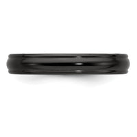Load image into Gallery viewer, Edward Mirell Titanium Black Ti Triple Domed Grooved Edges 4mm Band
