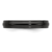 Load image into Gallery viewer, Edward Mirell Titanium Black Ti Triple Domed Grooved Edges 4mm Band

