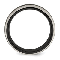 Load image into Gallery viewer, Edward Mirell Titanium Black Ti Polished Domed with Cut Edges 7mm Band
