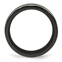 Load image into Gallery viewer, Edward Mirell Grey Titanium/Black Ti Center Grooved 6mm Flat Band
