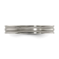 Load image into Gallery viewer, Edward Mirell Titanium Brushed/Polished Flat Milgrain 4mm Band Size 10
