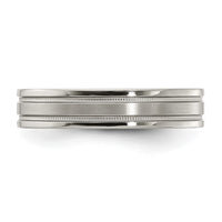 Load image into Gallery viewer, Edward Mirell Titanium Brushed/Polished Flat Milgrain 5mm Band Size 11
