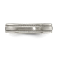 Load image into Gallery viewer, Edward Mirell Titanium Brushed/Polished Tri Dome Milgrain 5mm Band Size 8
