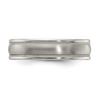 Load image into Gallery viewer, Edward Mirell Titanium Brushed/Polished Tri Dome Milgrain 6mm Band Size 8.5
