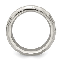 Load image into Gallery viewer, Edward Mirell Titanium Faceted Edge Brushed/Polished 8mm Concave Band Size 8

