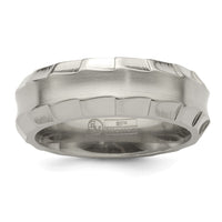 Load image into Gallery viewer, Edward Mirell Titanium Faceted Edge Brushed/Polished 8mm Concave Band Size 9
