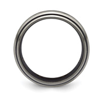 Load image into Gallery viewer, Edward Mirell Black Ti and Titanium Polished White Sapphire with Sterling Silver Bezels 9mm Band
