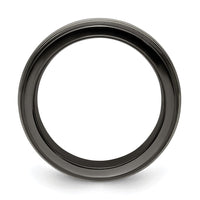 Load image into Gallery viewer, Edward Mirell Black Ti and Titanium Polished Grooved Step Edge 9mm Band
