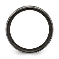 Load image into Gallery viewer, Edward Mirell Black Ti and Argentium Sterling Silver Brushed/Polished Infinity Design 6mm Domed Band
