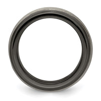 Load image into Gallery viewer, Edward Mirell Black Ti and Titanium with Argentium Sterling Silver Inlay Lasered/Polished Wave 10mm Band
