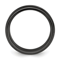 Load image into Gallery viewer, Edward Mirell Black Ti Polished Grooved Waves 10mm Band
