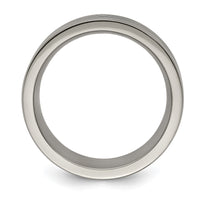 Load image into Gallery viewer, Edward Mirell Titanium with Blue Anodized Grooves Flat 10mm Band
