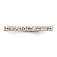 Load image into Gallery viewer, 14k Rose Gold Polished Size 4.5 Shared Prong 1/2 carat Diamond Complete Eternity Band
