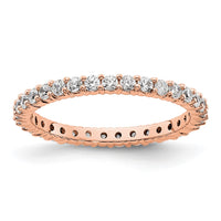 Load image into Gallery viewer, 14k Rose Gold Polished Size 4.5 Shared Prong 1/2 carat Diamond Complete Eternity Band
